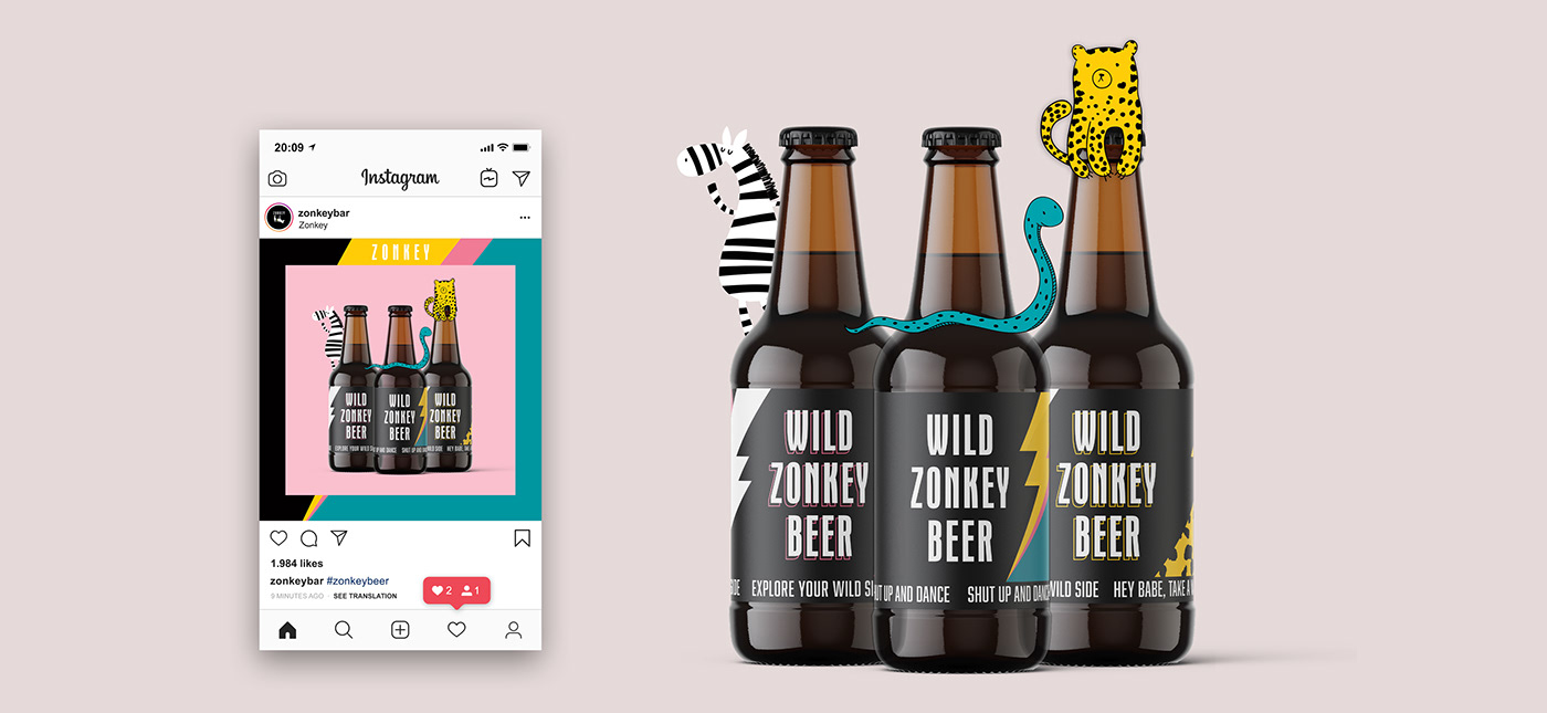 bar beer packaging design zonkey