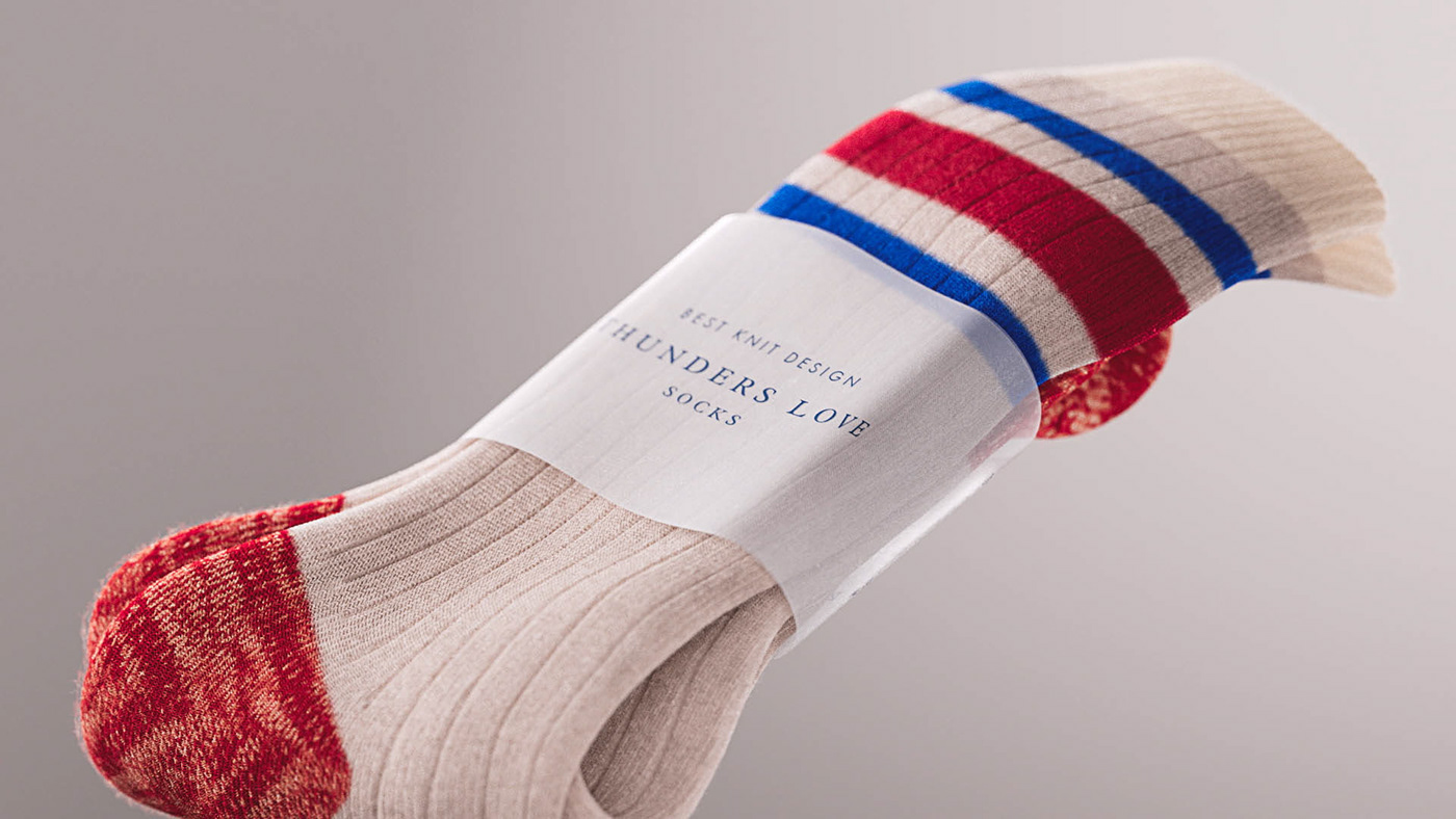 3D Advertising  cotton design fabric handmade houdini redshift socks textile
