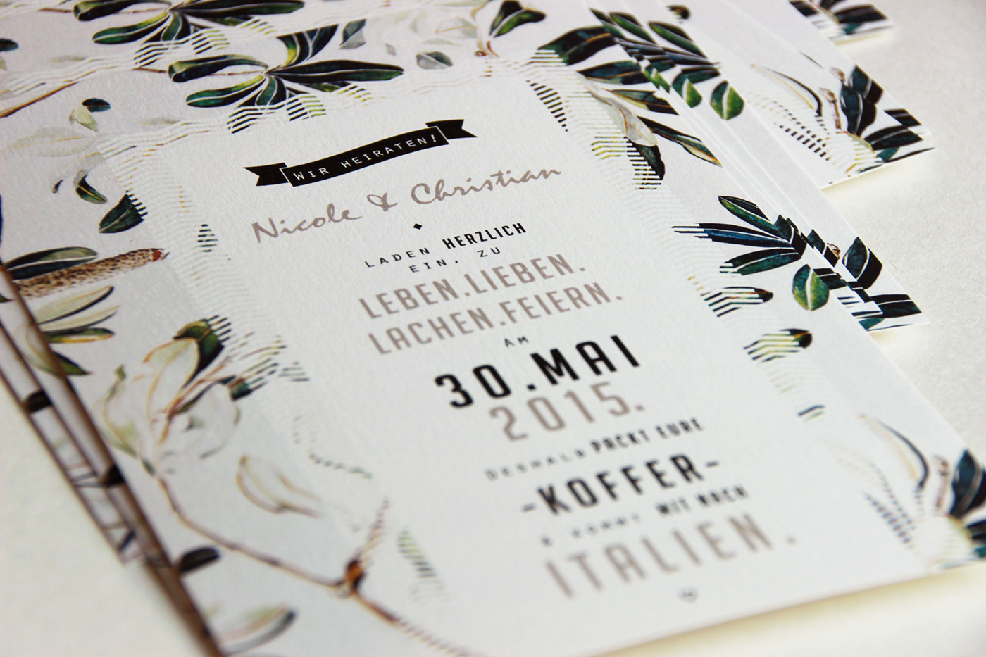 wedding Invitation postcard print Metapaper extrarough warmwhite