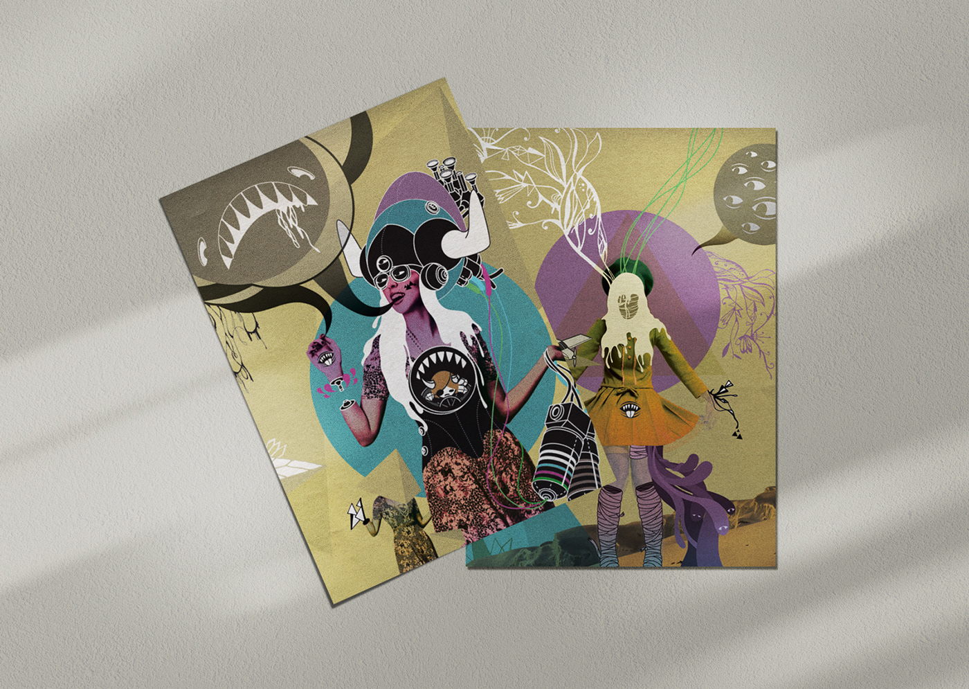 weird surreal nobrow girl abstract collage ILLUSTRATION  characters invisible mummy robot