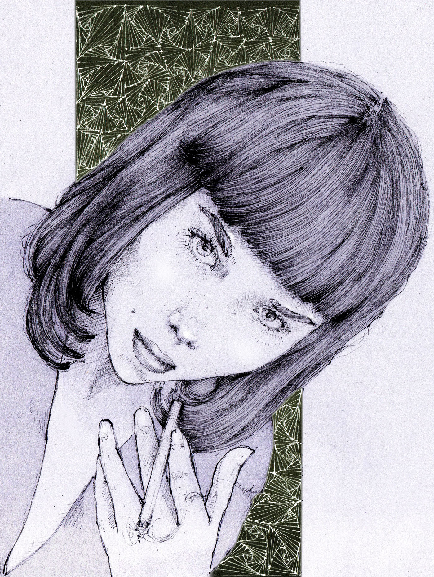 graphite drawing girl portrait