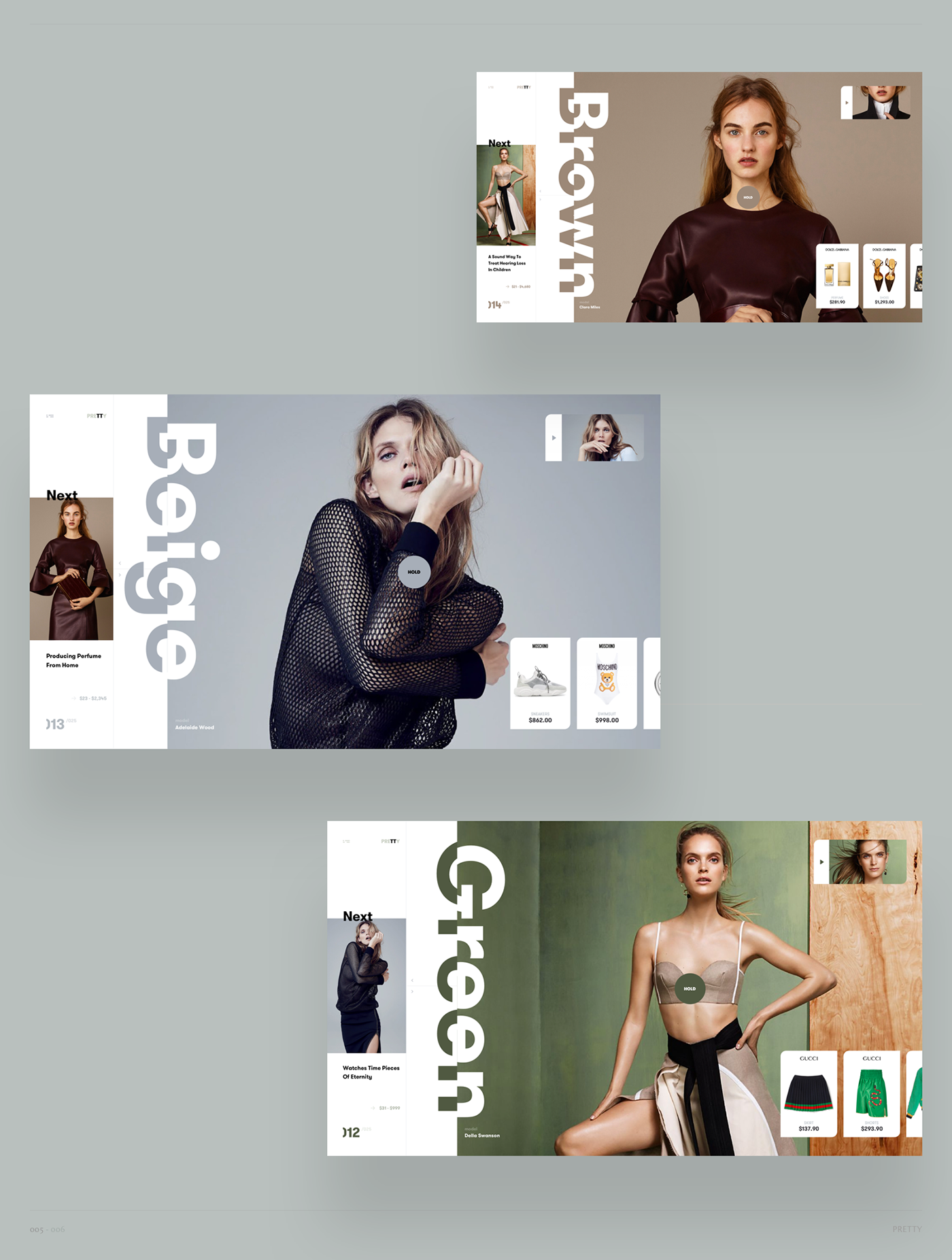 Fashion  landing page beauty animation  video shop news long read photo user experience