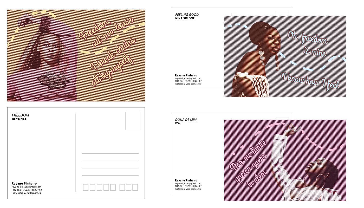 Beyonce Empoderamento Feminino mulher negra design gráfico Cartão-Postal