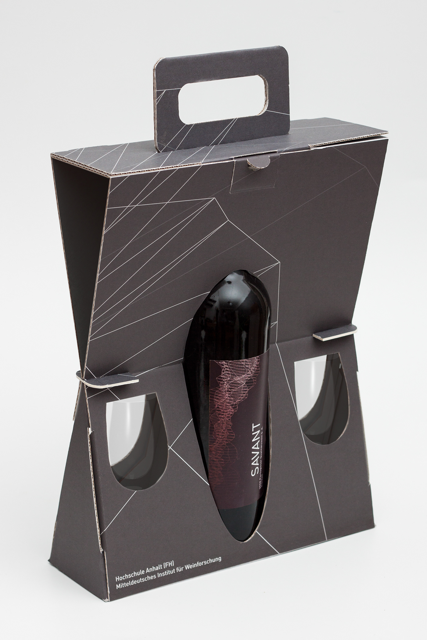 packaging design Label grafik wine Hs Anhalt Foldable papercraft