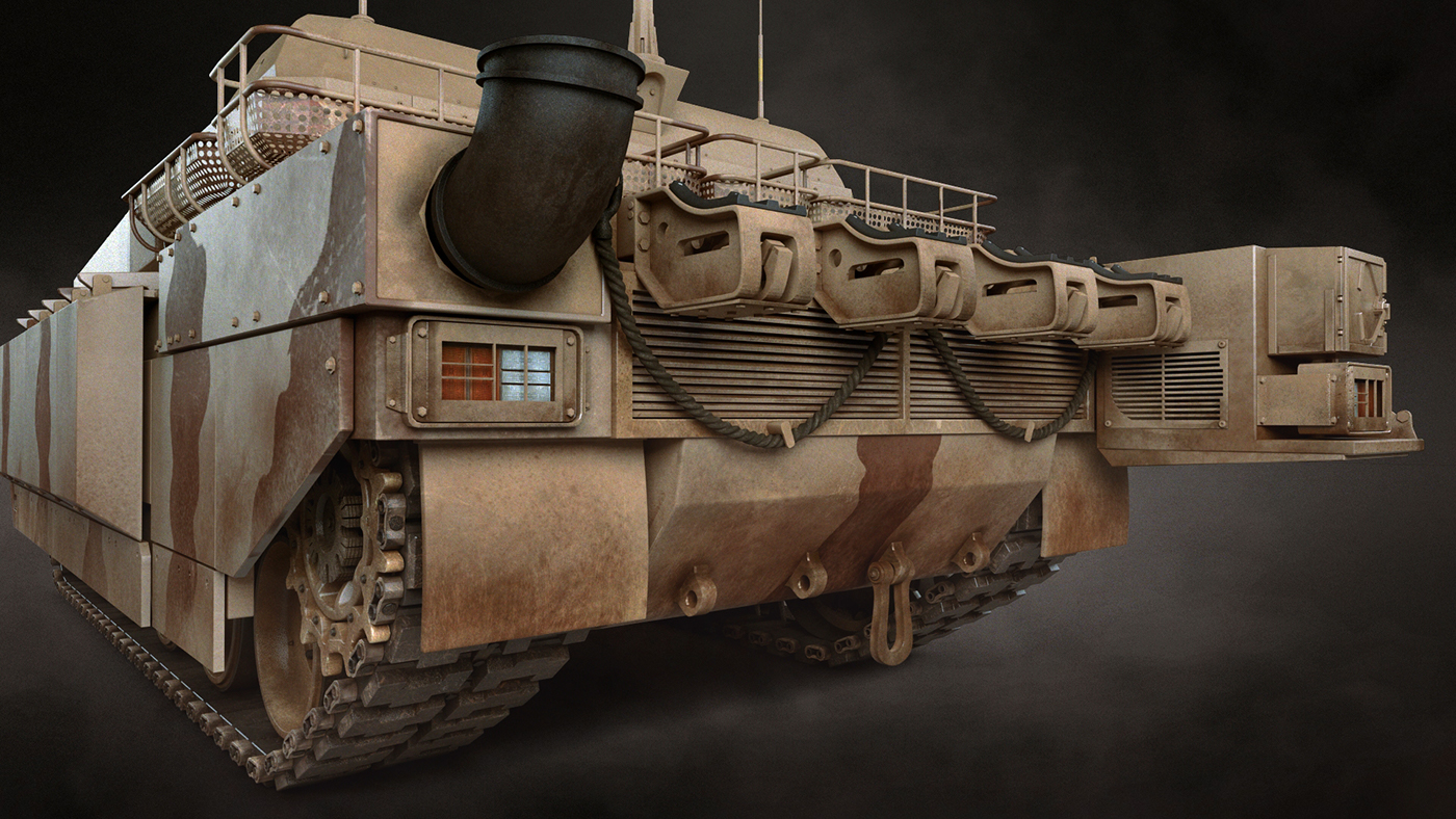 Military Tank modeling Maya Zbrush Mudbox rendering MentalRay texturing UAE dubai Military tank photoshop wallpaper