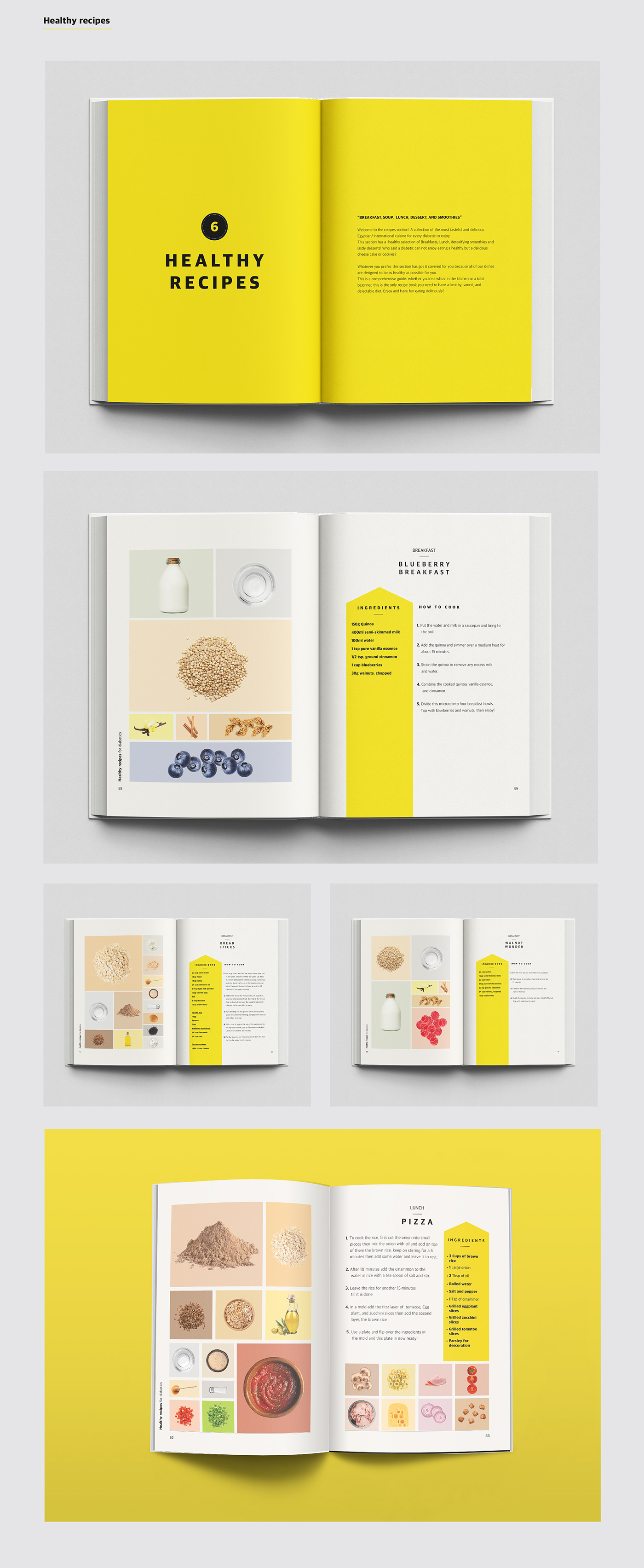 editorial design  book design healthy life style diabetes graphic design  Cook Book Visual Information recipes awaness Education