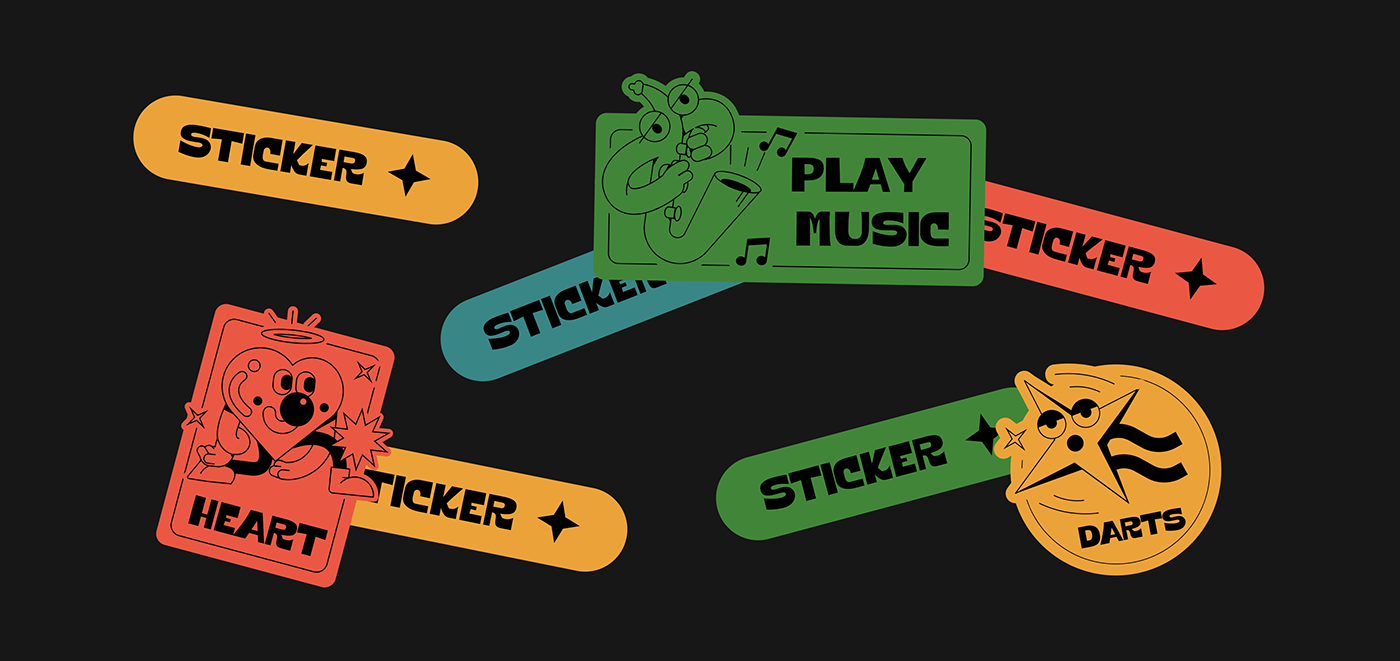 branding  Character design ILLUSTRATION  ilustracion Label stickers type