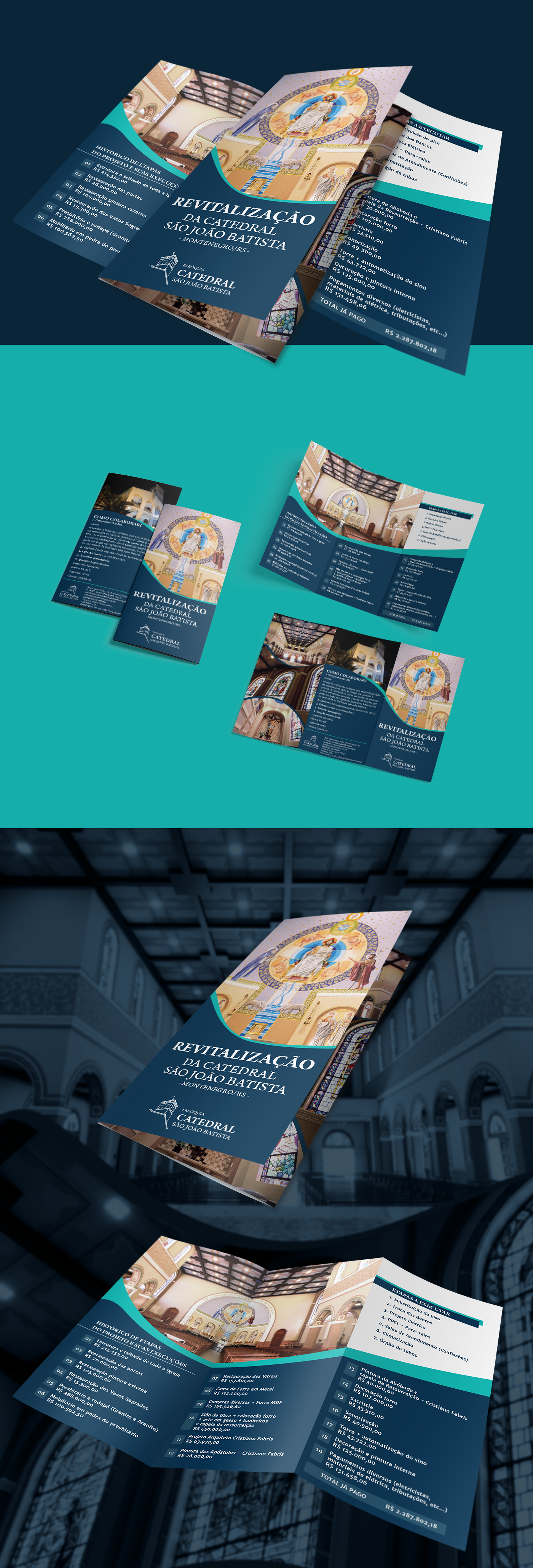 folder campanha revitalização catedral igreja católica cathedral catholic church