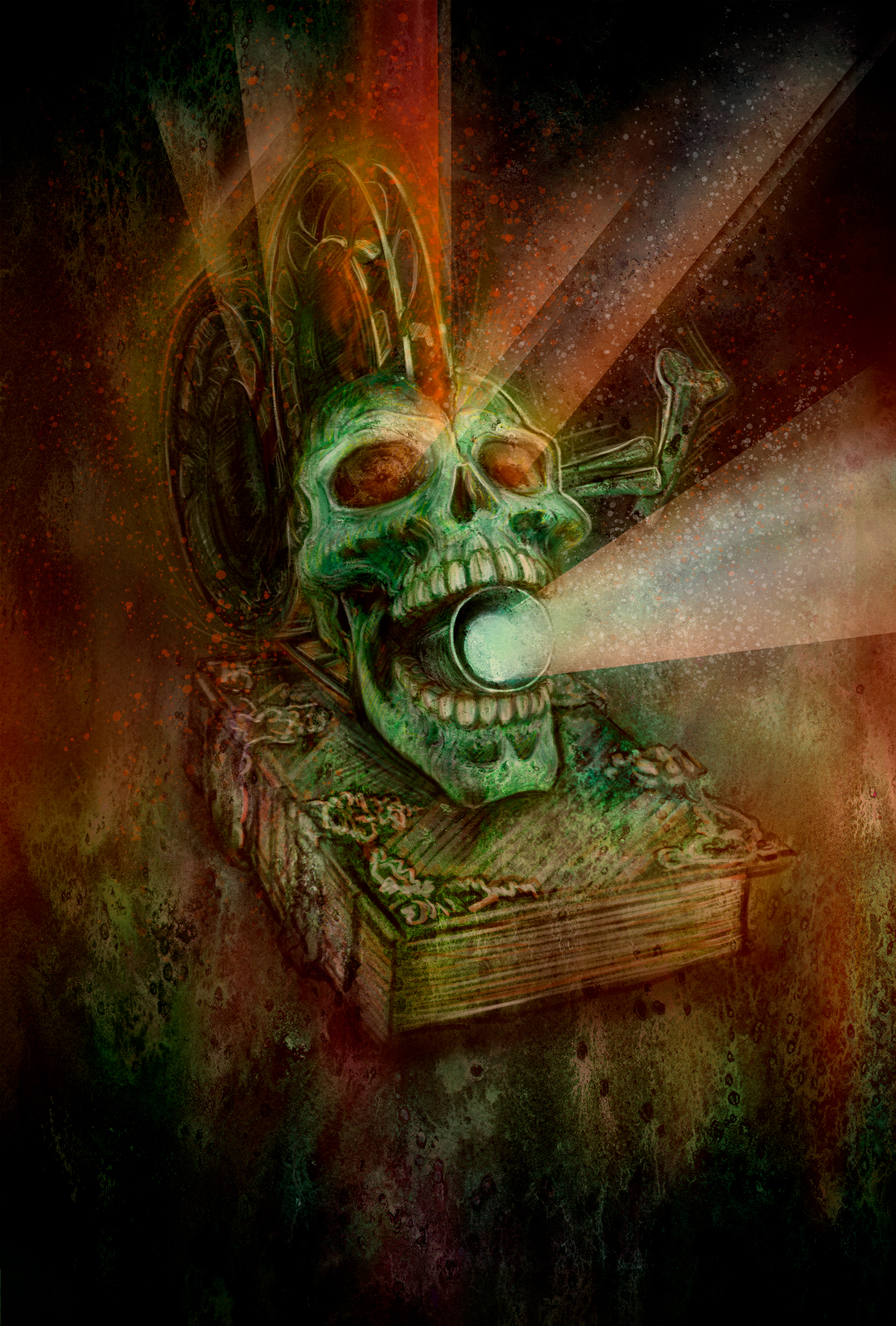 digital illustration movie festival 80s Horror Movies skull Projector