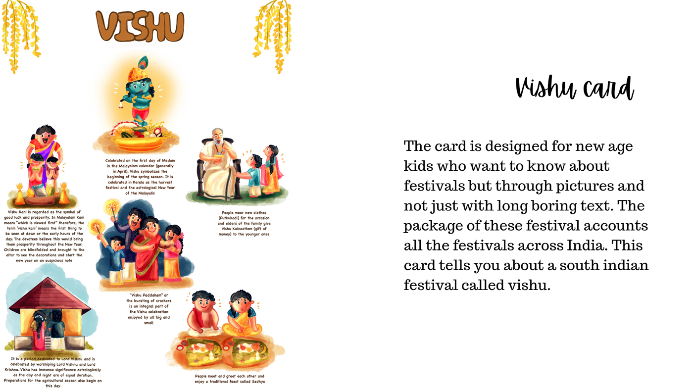 indian festivals Colourful  ILLUSTRATION  kids informative