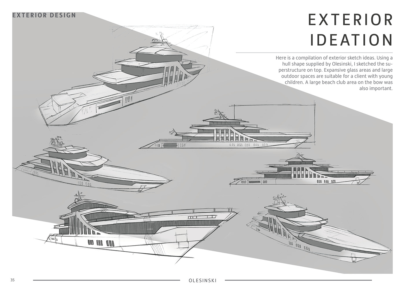 Yacht Design industrial design  sketching rendering Rhino 3D AutoCAD interior design  design