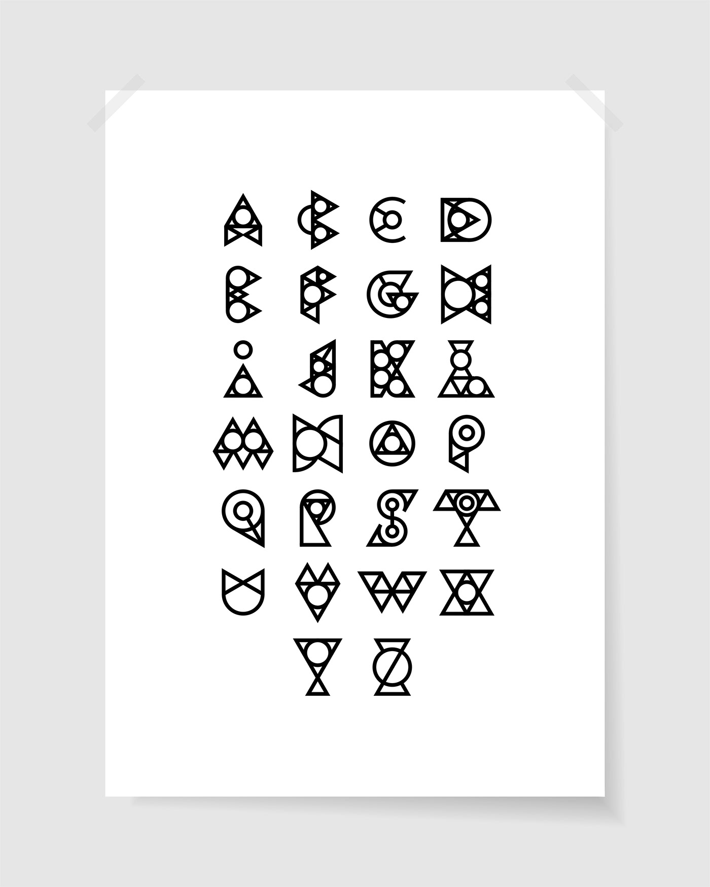 Typeface Custom tattoo tribal font typechallange design turqouise minimal