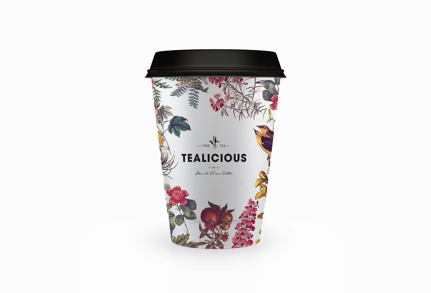 tea shop logo firenze Italy Florence te tealicious Flowers texture pattern Label