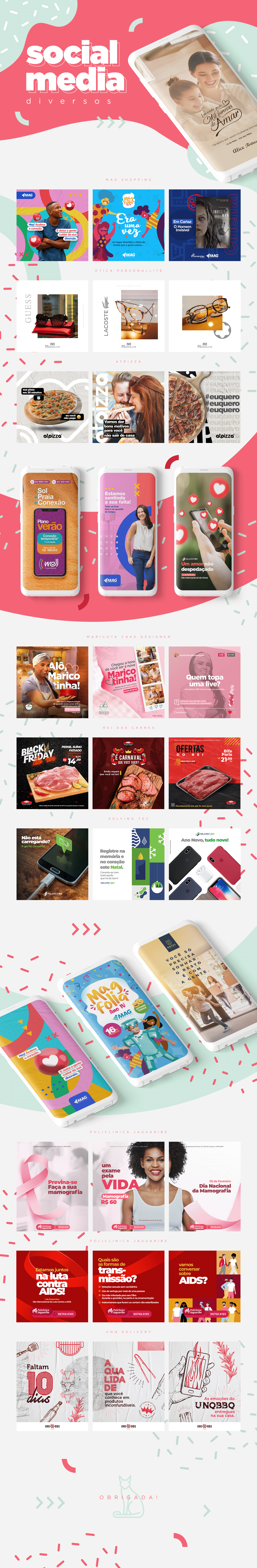 campanha comida Cores design facebook instagram mídia social posts rede social tecnologia