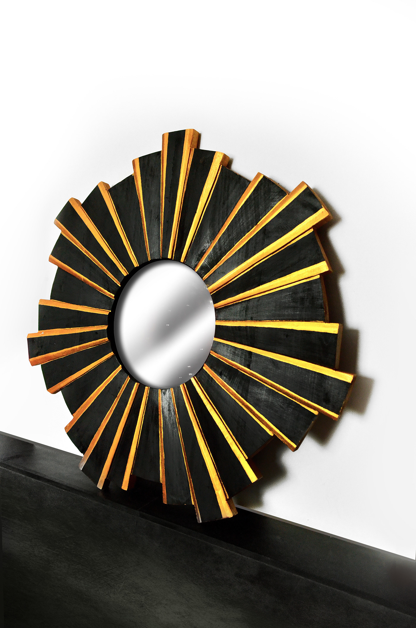 beautiful design black decoration gold mirror design mirror frame sculpture