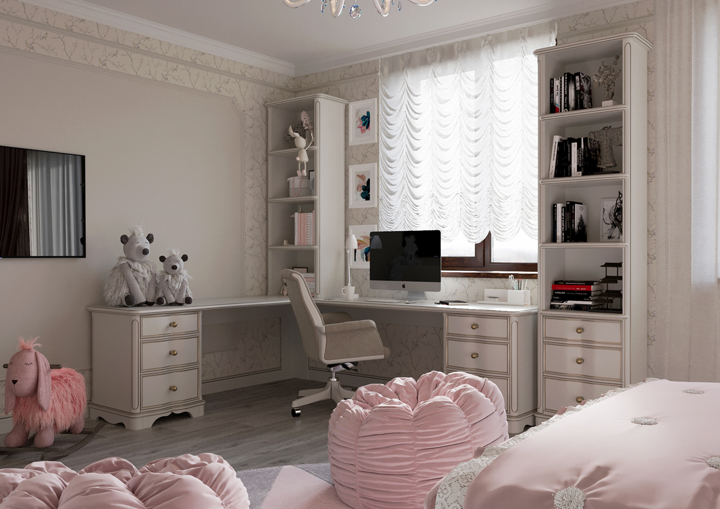 bedroom girl pink Interior