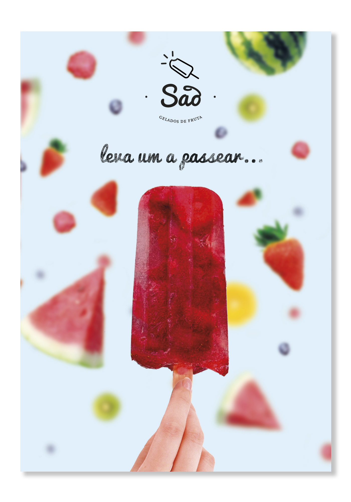brand print ice icecream popsicle mock up Portugal Health Fruit sanity colour store fresh tasty
