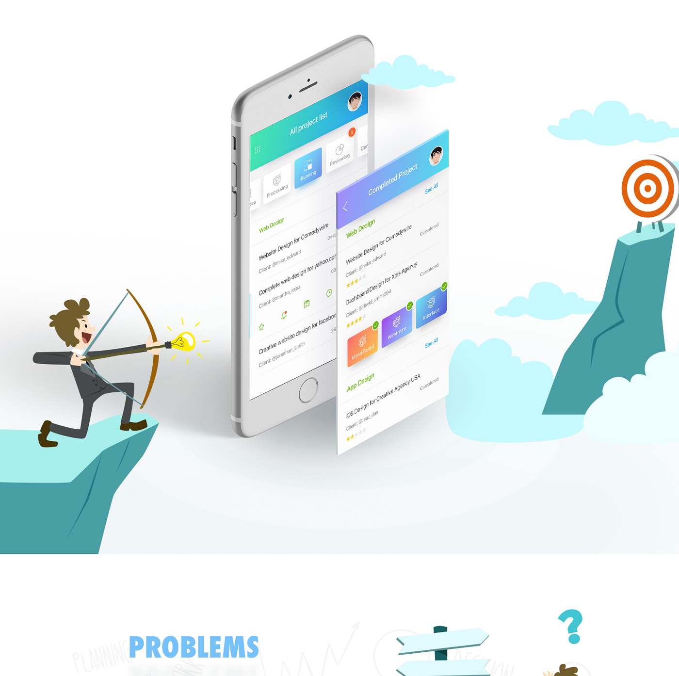 UI ux project board app design best design Behance google template