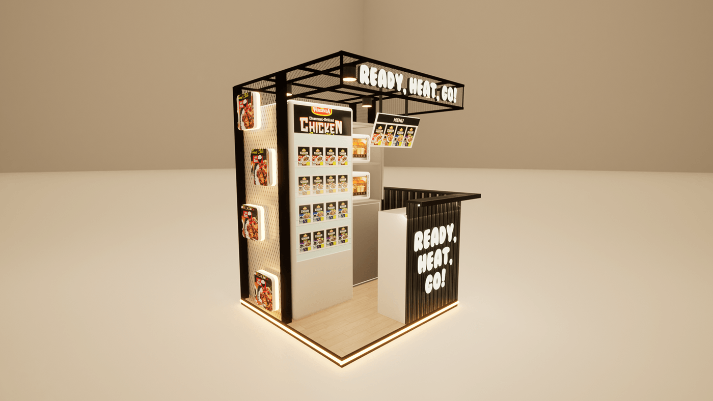 booth Kiosk 3D Render Maya twinmotion visualization