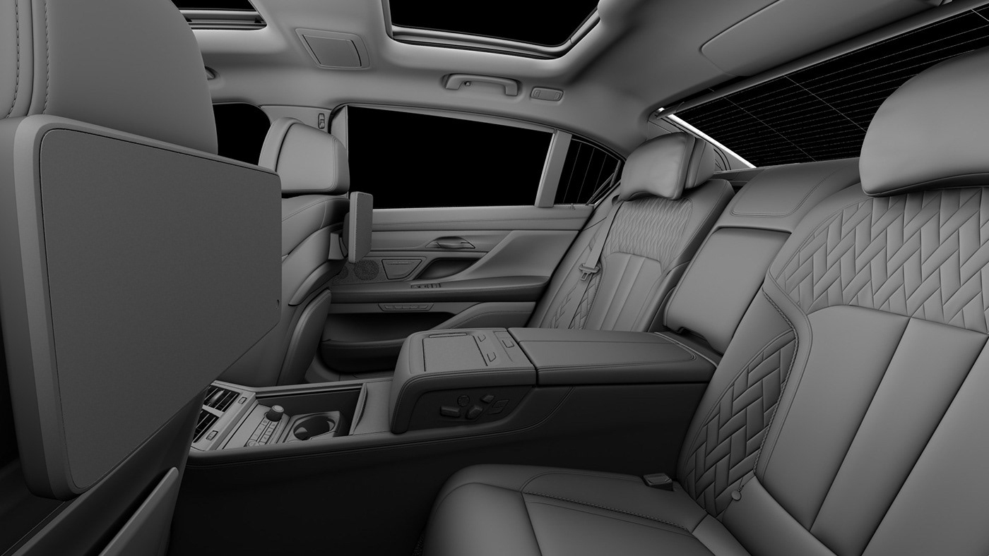 automotive   BMW G12 7series interior colors CGI vray rendering studio