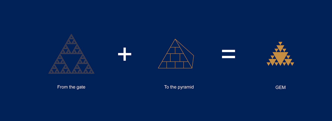 grand egyptian museum logo Rebrand branding  animation  pattern design graphic