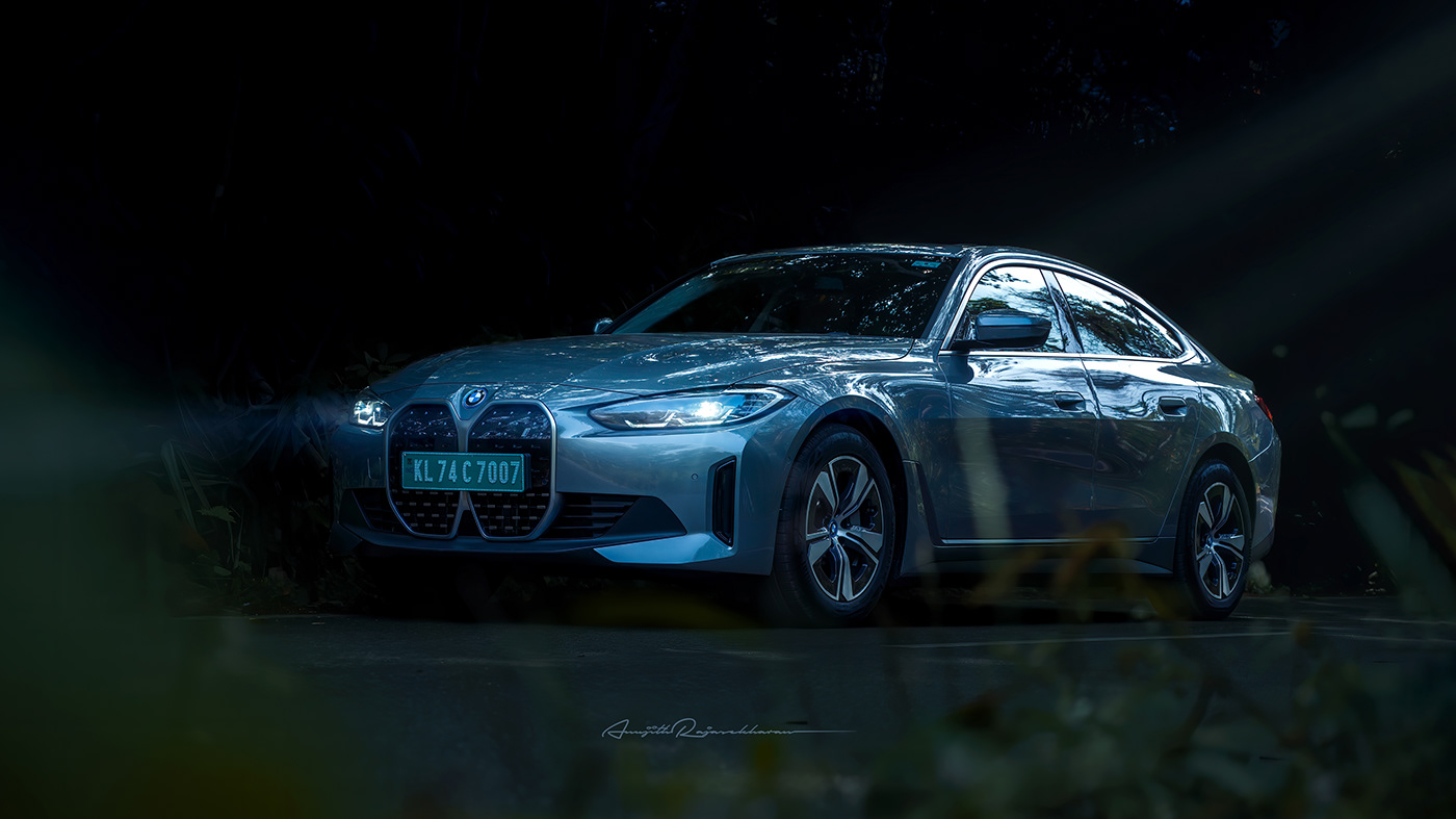 ads Advertising  automotive   BMW bmw i4 m50 BMWi car car photography flyer marketing  