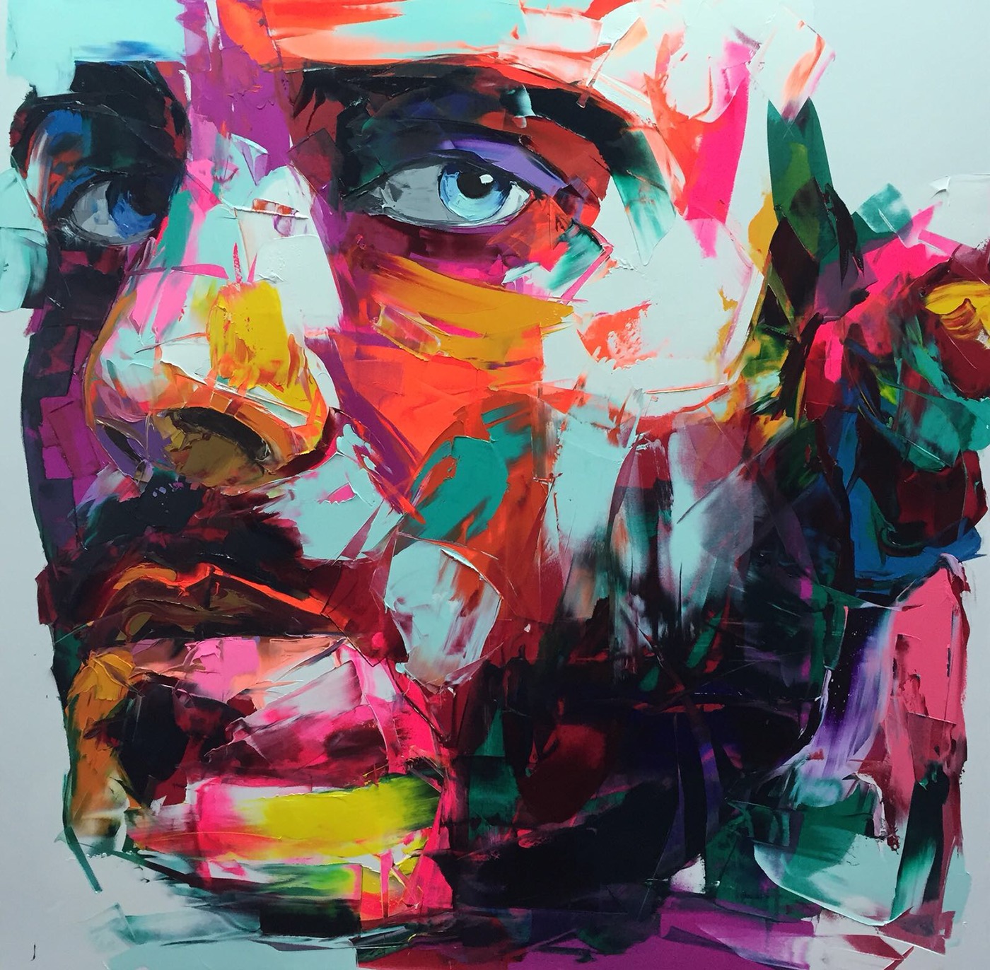 peinture tableau reproduction print Artiste fluo nielly Francoise Peintre toile huile palette knife portrait Couteaux