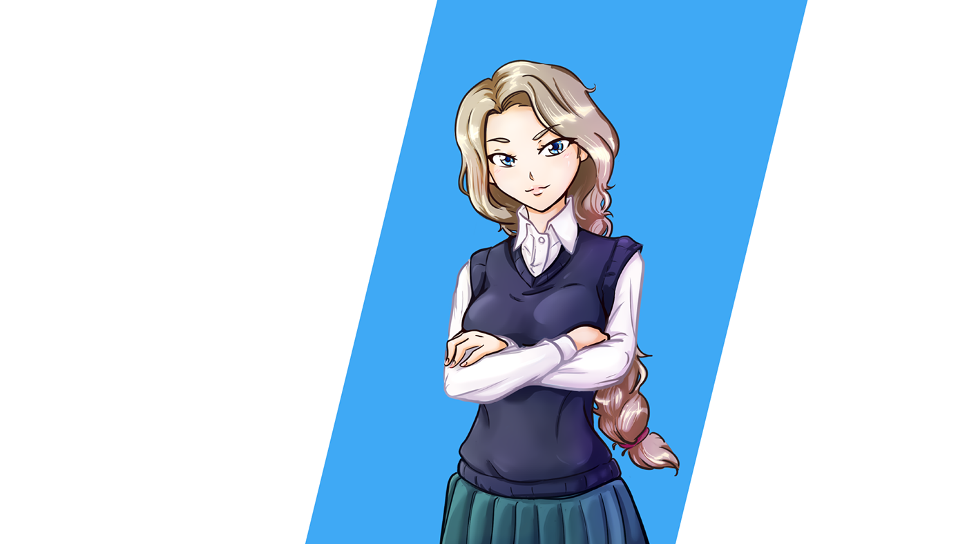 visual novel anime manga character pose school background Japanese Culture GUI Schoolgirl uniform