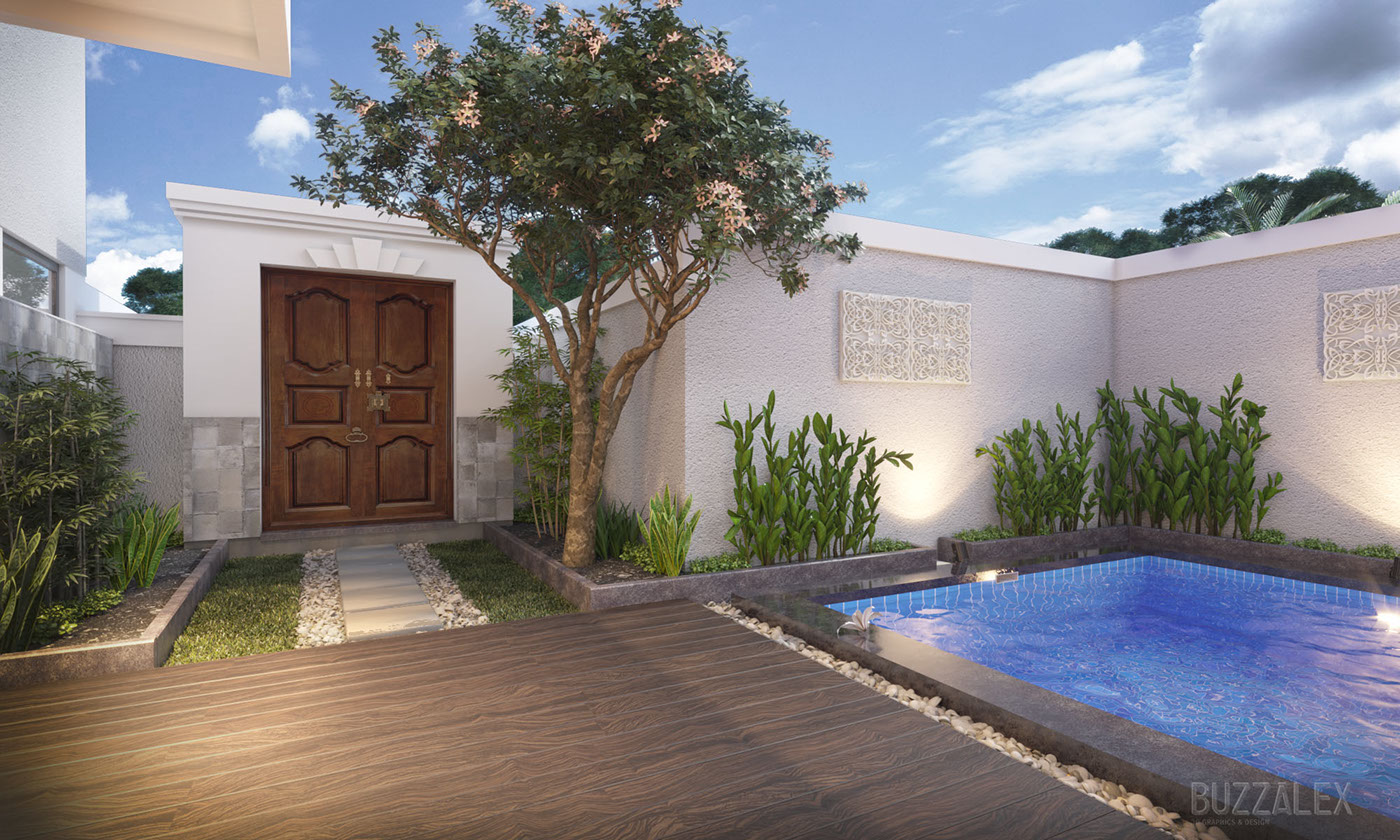 3D visualization Picturesque Villa bali indonesia exterior Interior design 3ds max