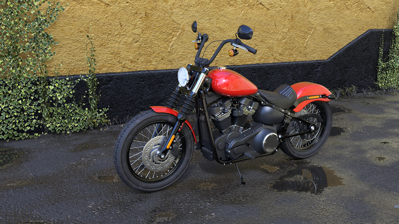 3D modeling Maya cinema 4d redshift motorbike motorcycle Harley Davidson Vehicle Bike