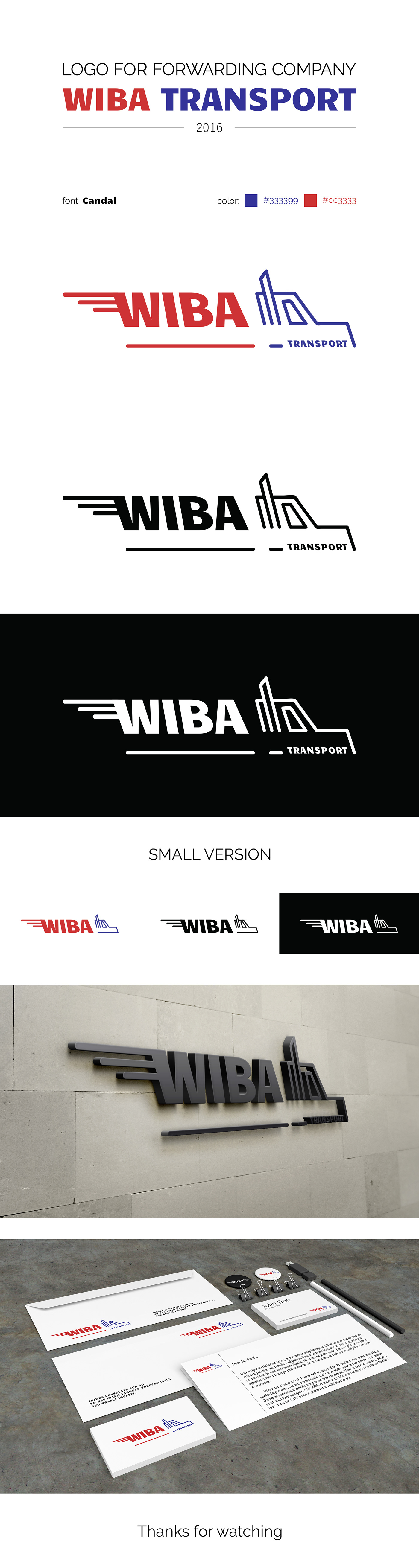 logo WIBA Transport forwarding shipping logistic Mockup company branding 