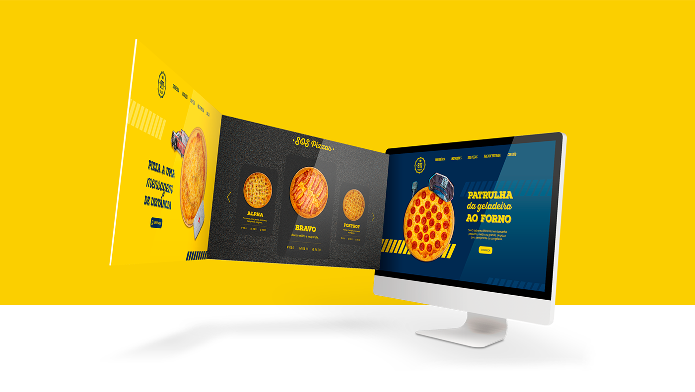 branding  desig Webdesign 911pizzas delivery Pizzas identidade