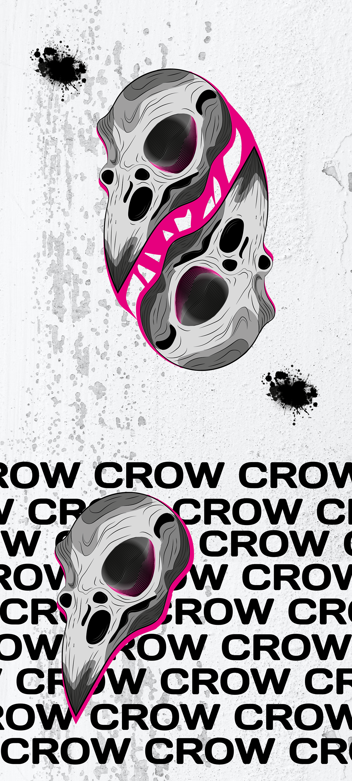sketch crow dark black drawn vector digital illustration