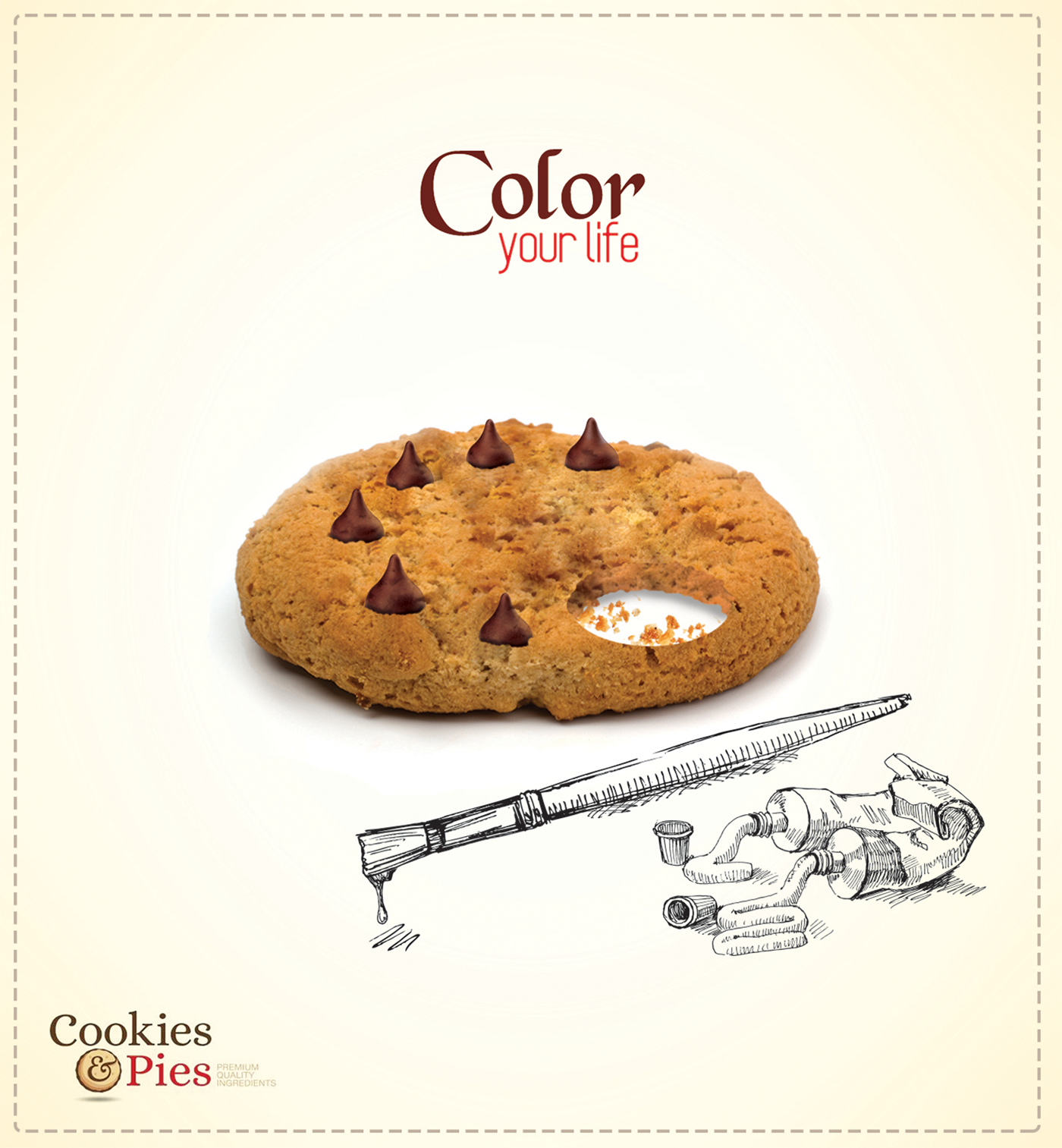 cookies art social media chocolate Tree  ads creative colors