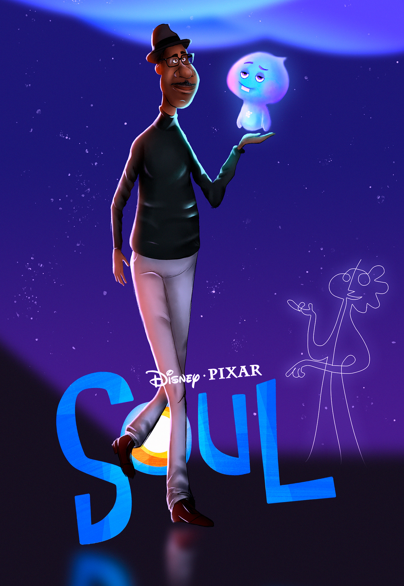 design gráfico Mockup movie poster pixar poster sketches soul arte digital Digital Art  Ilustração