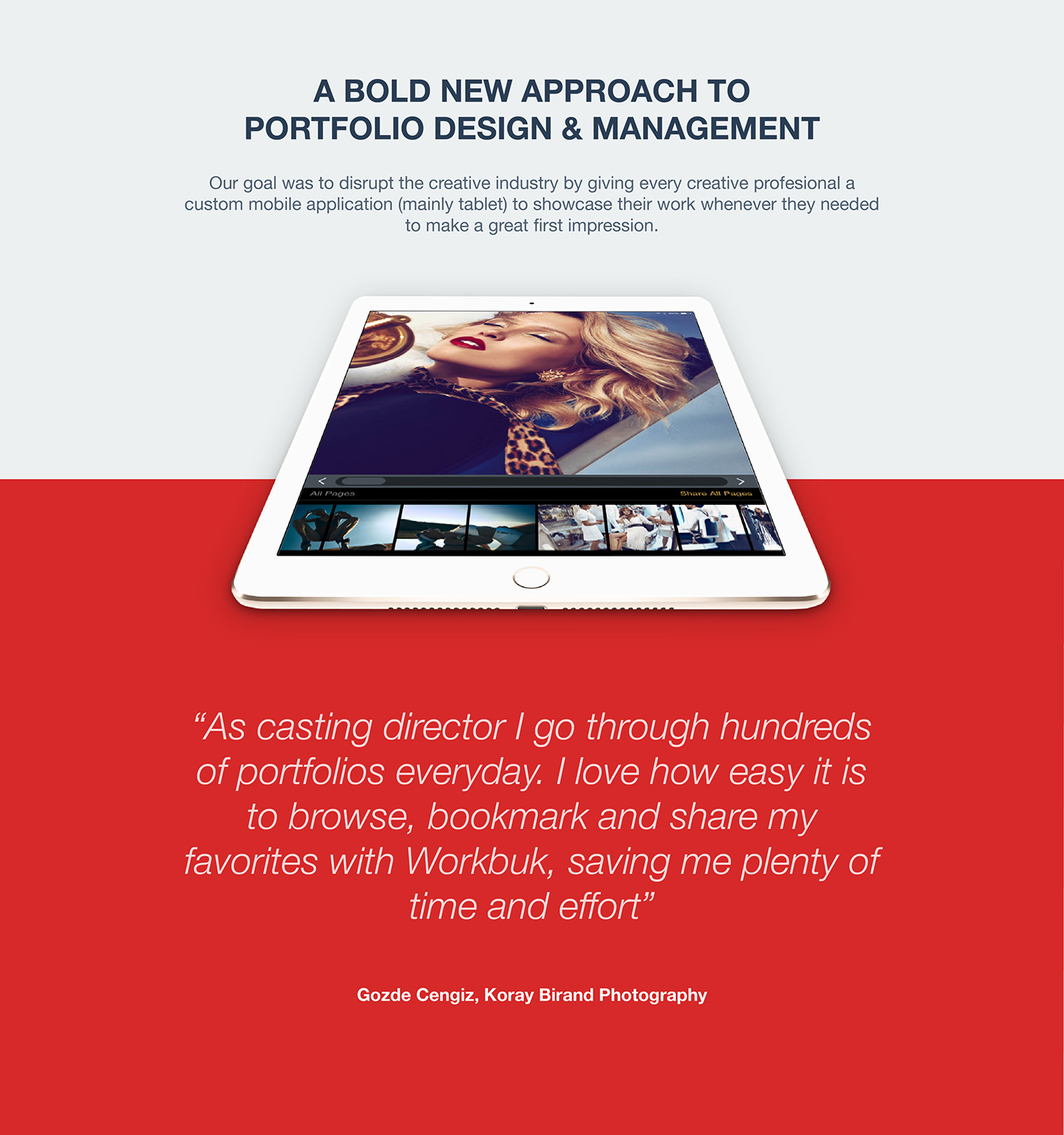 Workbuk workbook portfolio folio product Startup mobile app Website model