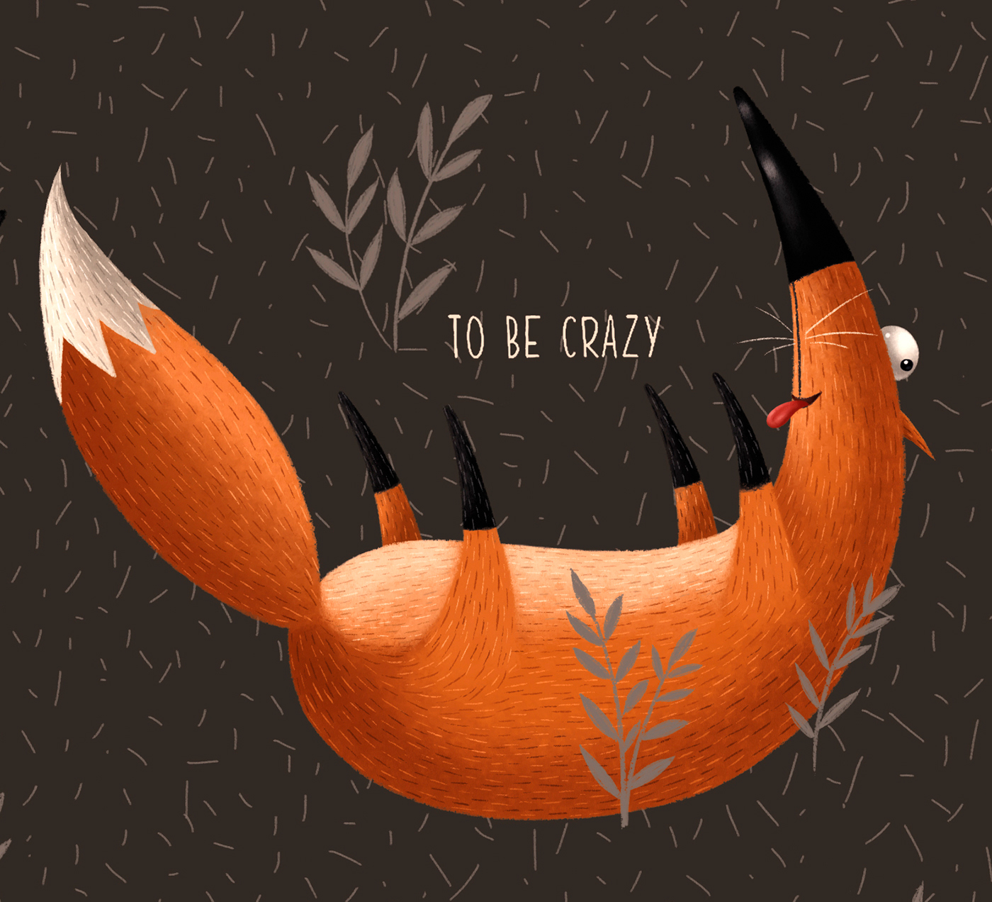 FOX characters orange pattern лиса персонаж иллюстрация