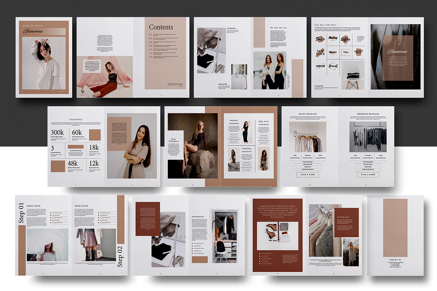 blogger brochure creative INFLUENCER magazine Media Kit Multipurpose press kit social media template