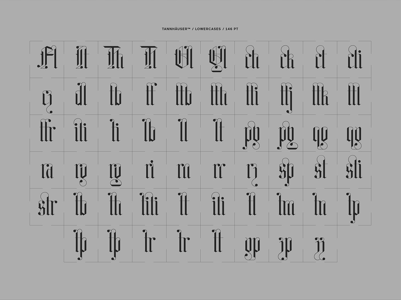 Blackletter font fonts glyphs textura type type design Typographie