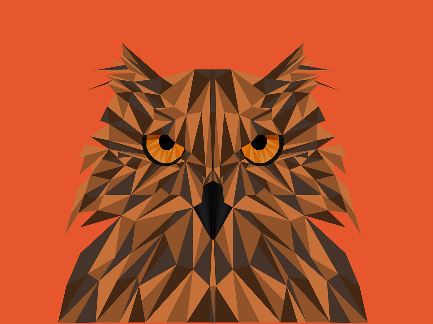 Digital Art  ILLUSTRATION  owl Pen tool sketch polygonal art