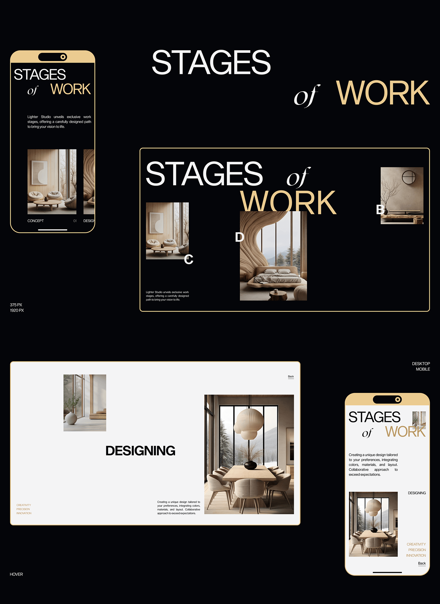 Website landing page UI/UX Figma interior design  Web Design  minimal studio Interior ui design