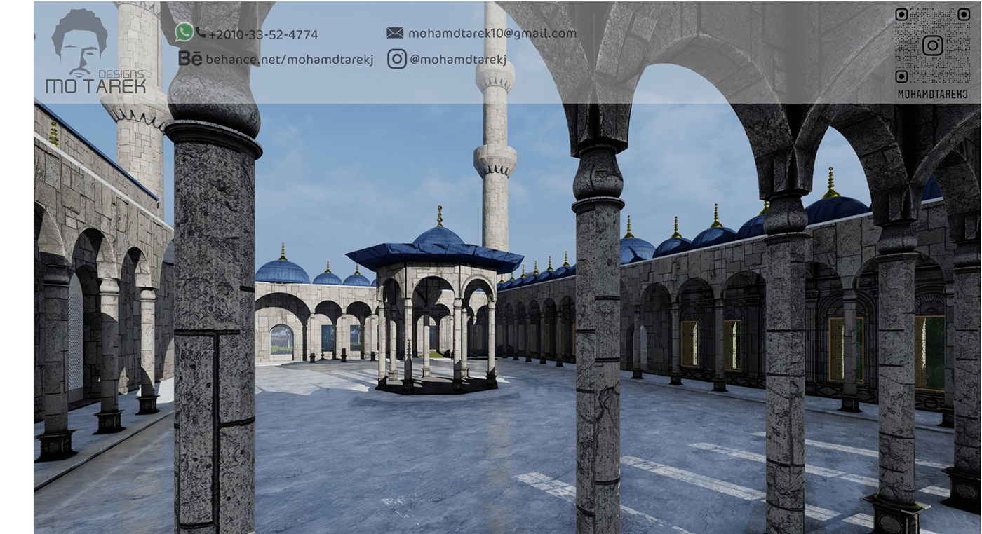 3D architecture modeling mousqe othman revit sultanahmet bluemosque istanbul Render