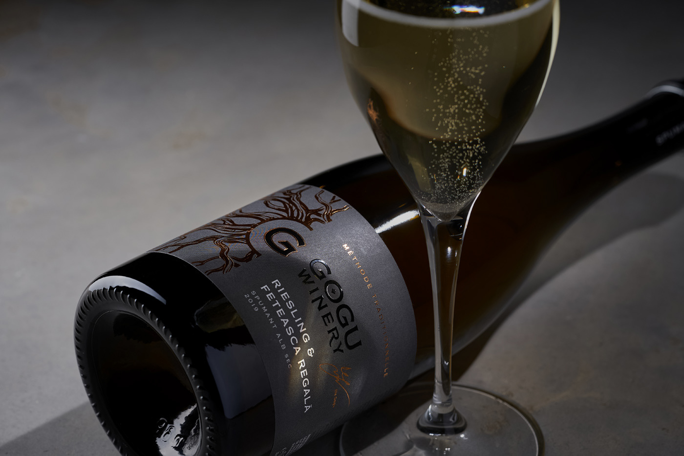 43oz design studio gogu winery label design Moldova packaging design premium wine sparkling wine spumante wine label
