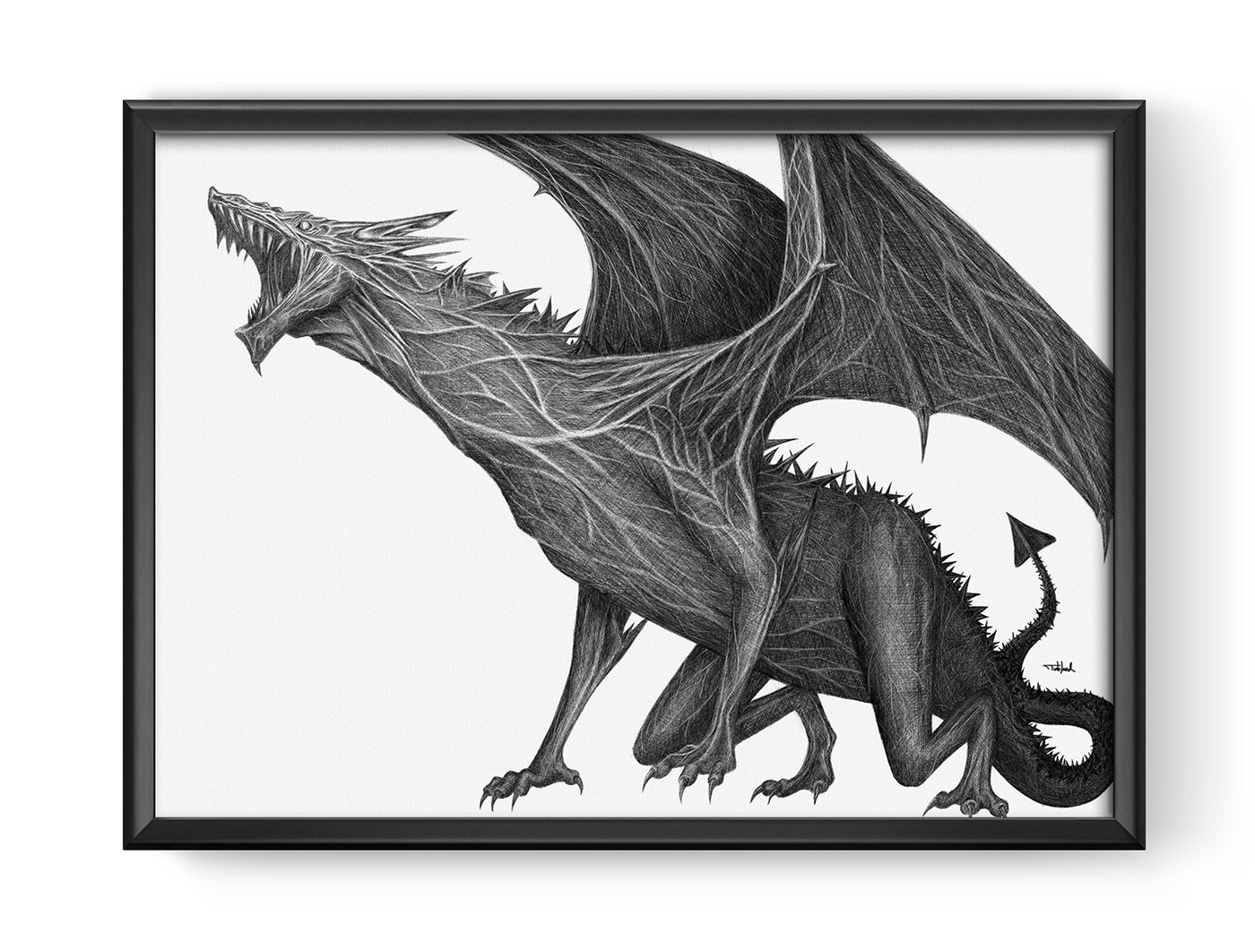 animal dragon detail evil wrath fire pencil