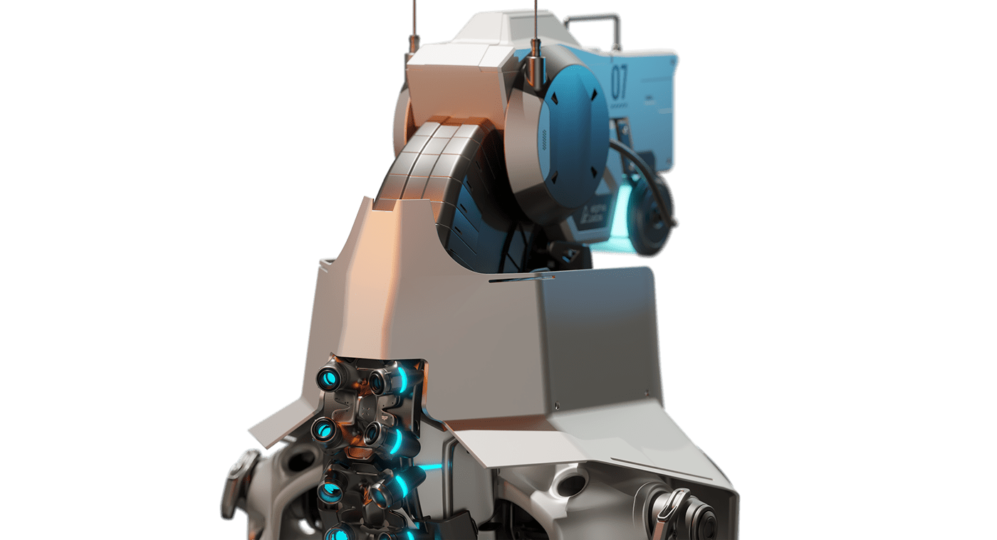 3D blender hard surface industrial design  mecha robot Scifi