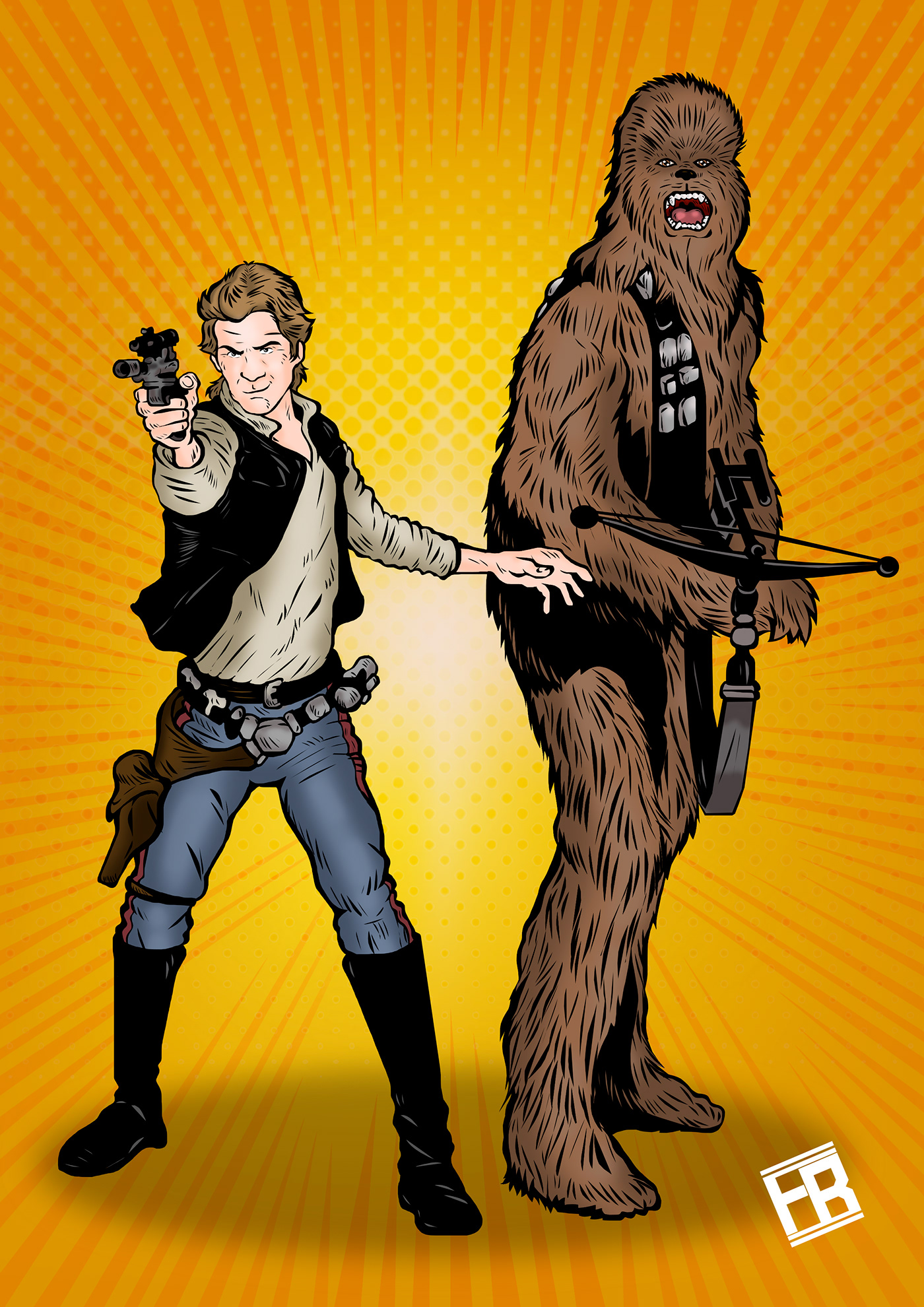 Chewbacca chewie digital illustration Fan Art Han Solo star wars