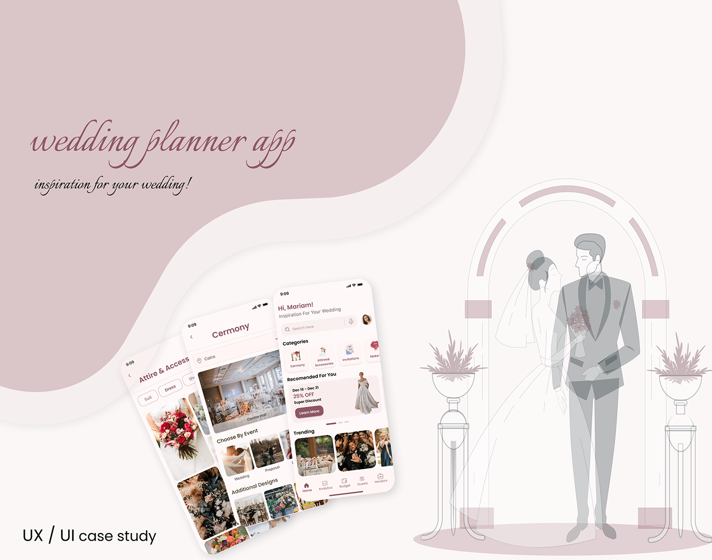 wedding Love couple marriage Mobile Application UI/UX UX design ui design user experience app