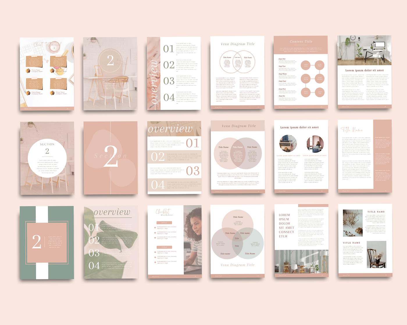 blush pink template business Canva template ebook template minimalist design workbook for coaches