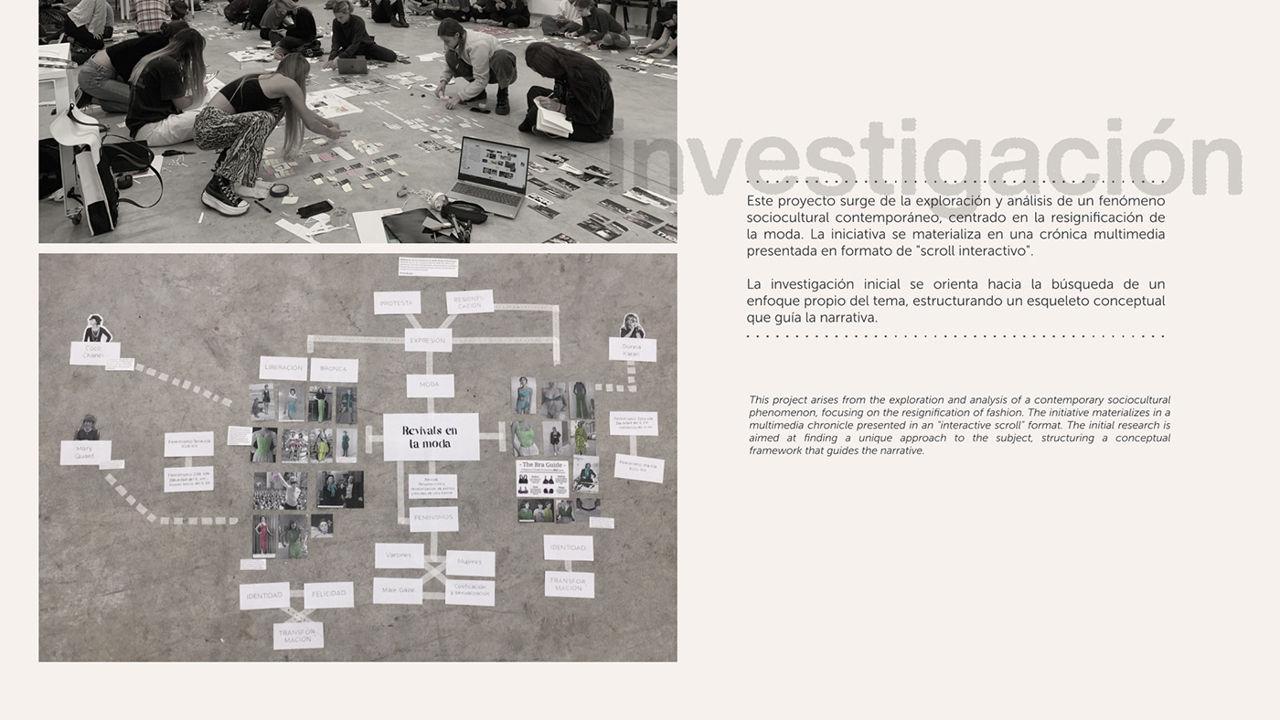 graphic design  diseño gráfico crónica information design feminism feminismo investigation Investigación moda Interactive Scroll