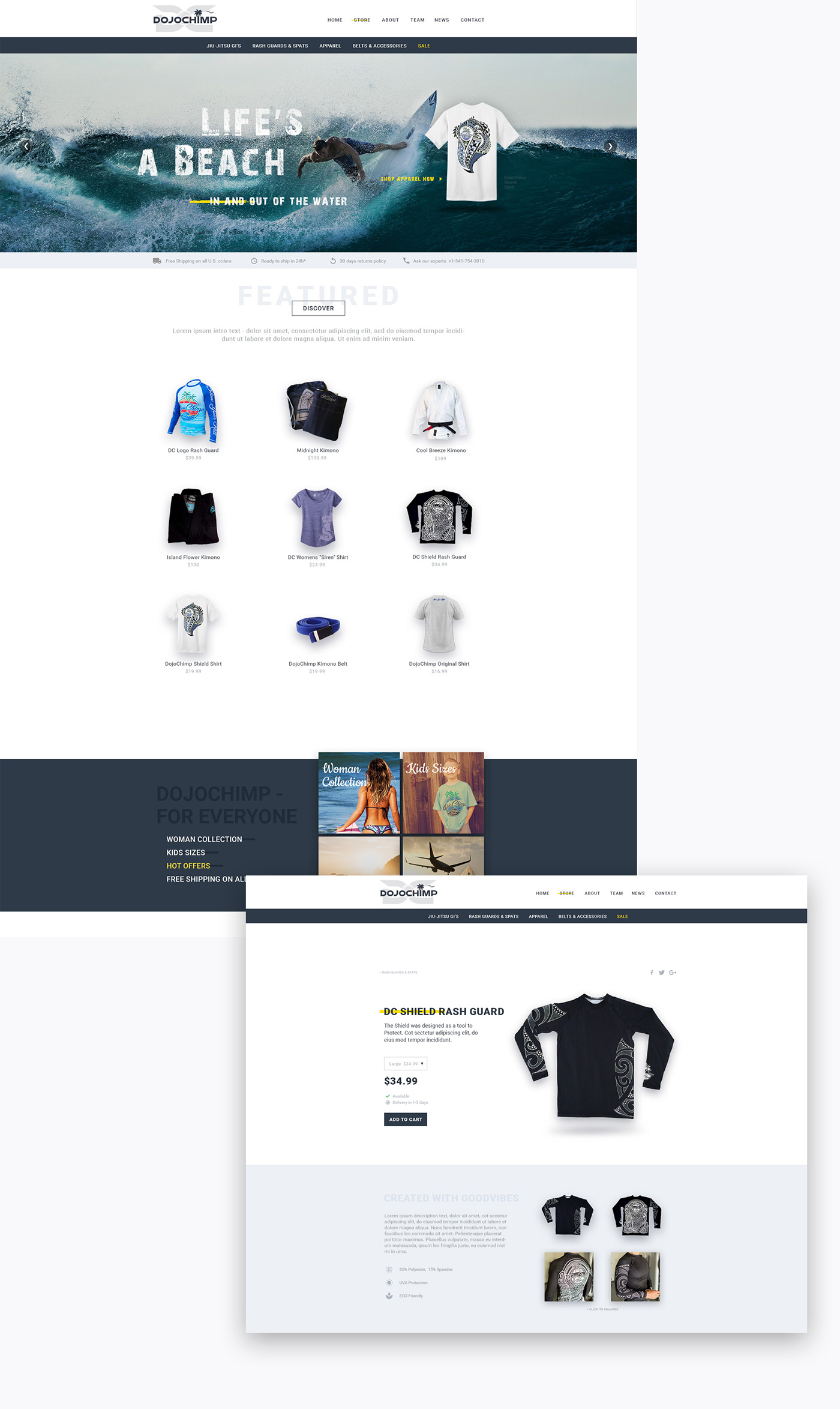 Website e-commerce Web Design  Responsive modern good vibes branding 
